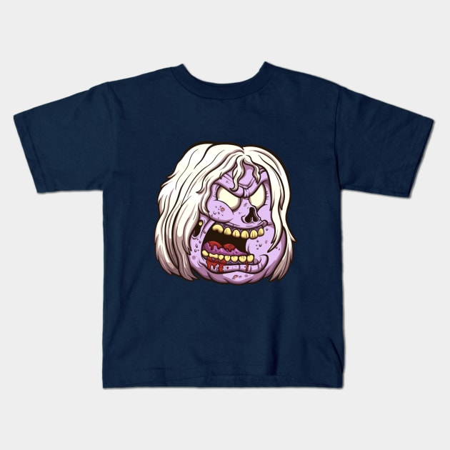 Female Zombie Head Kids T-Shirt by TheMaskedTooner